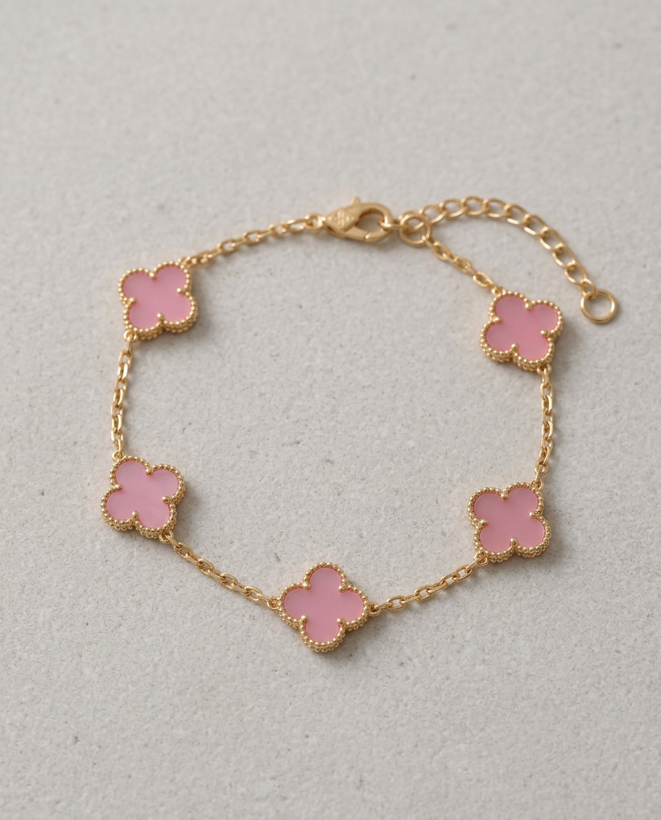 Bracelets — Rose, sur pierre claire