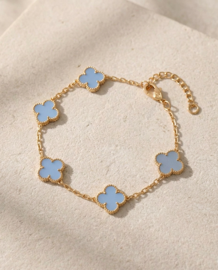 Bracelets — Bleu ciel, sur pierre claire