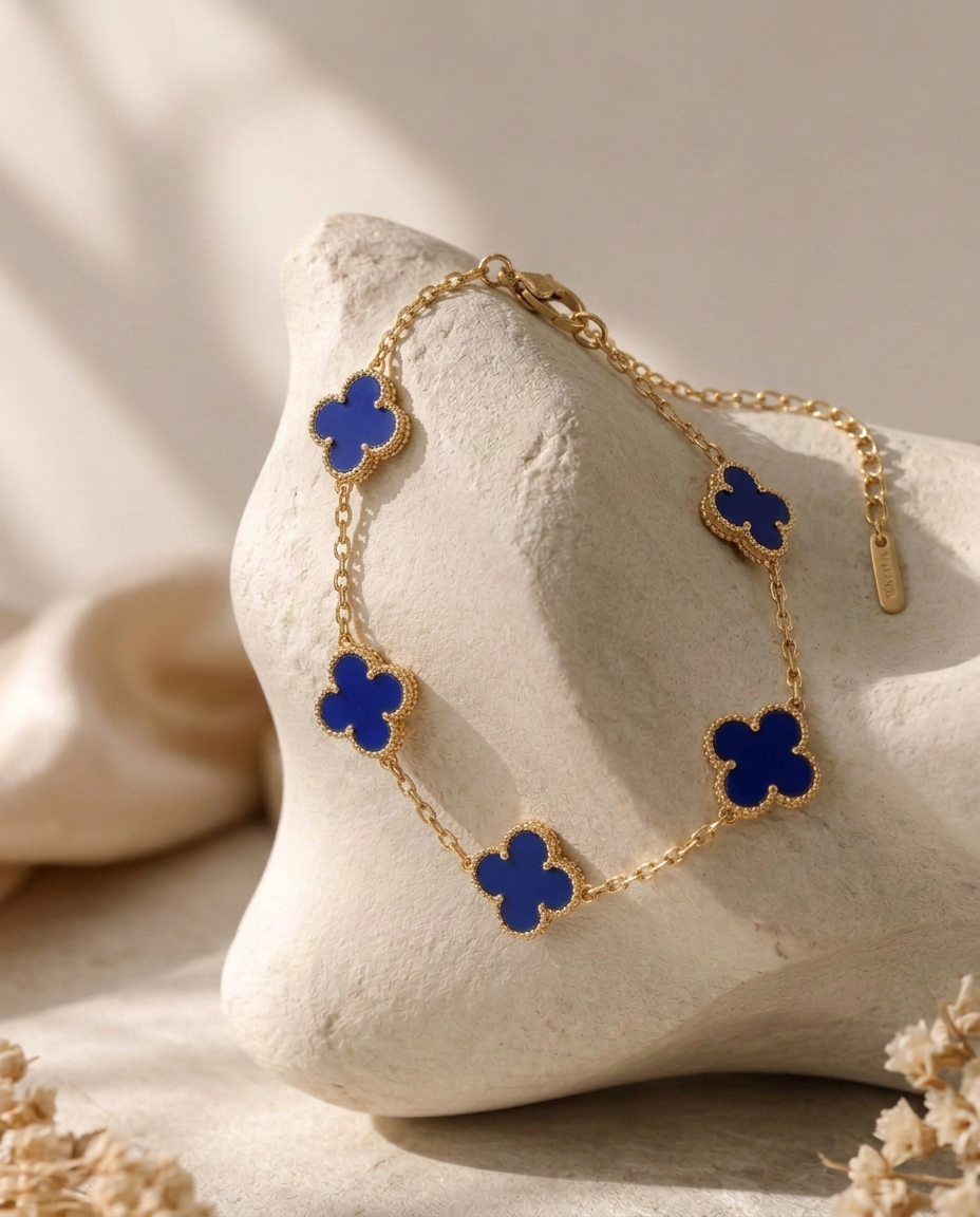 Bracelets — Bleu royal, sur pierre claire